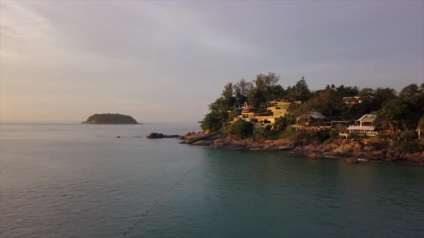 Giorno Phuket Isola Costa Famoso Promontorio Aerea Giù Vista Thailandia — Video Stock