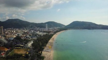 gün zaman phuket Adası kıyı şeridi ünlü cape görünümü 4 k Tayland hava