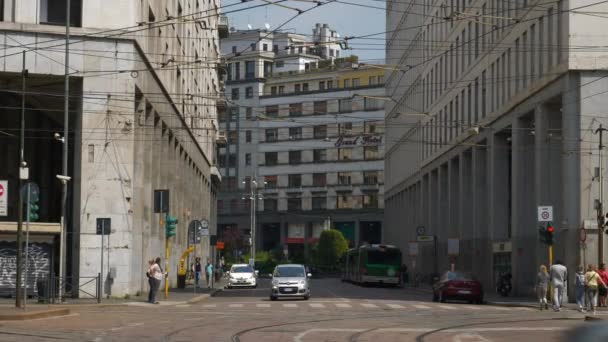 Milán Italia Mayo 2018 Día Milan City Traffic Street Slow — Vídeos de Stock