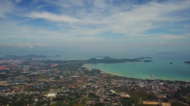 Sonniger Tag Phuket Insel Stadt Dächer Antenne Panorama Thailand — Stockvideo