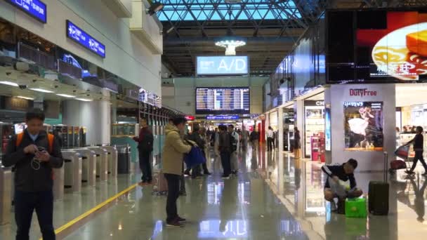 Taipei Taiwan Januari 2018 Luchthaven Belastingvrije Stadhuis Wandelen Panorama Timelapse — Stockvideo