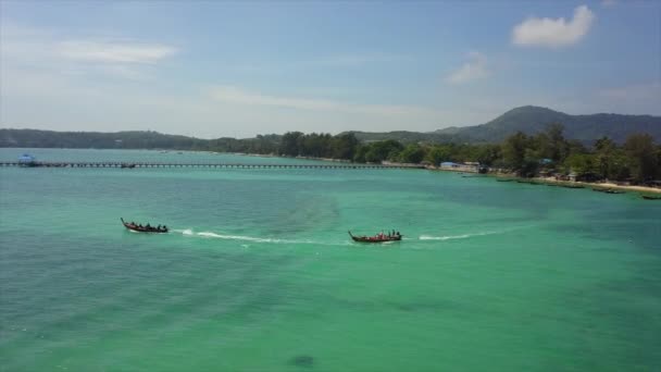 Phuket Thajsko Ledna 2018 Ostrov Slunečný Den Slavného Doku Beach — Stock video