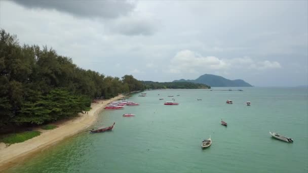 Phuket Thajsko Ledna 2018 Ostrov Slunečný Den Slavného Doku Beach — Stock video