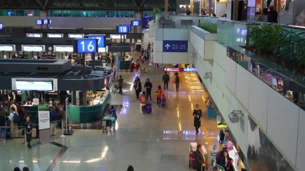 Taipei Taiwan Enero 2018 Panorama Del Aeropuerto Ciudad Slow Motion — Vídeos de Stock