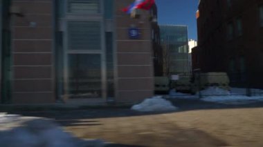 Moskova gün zaman trafik yol hava panorama 4k Rusya