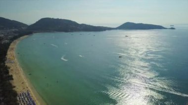gün zaman phuket Adası kıyı şeridi ünlü cape görünümü 4 k Tayland hava