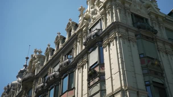 Giornata Sole Zurich Centro Città Famosi Vecchi Edifici Rallentatore Vista — Video Stock