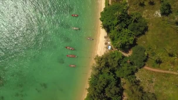 Phuket Thaiföld Január 2018 Sziget Napos Híres Dokk Beach Tengerpart — Stock videók