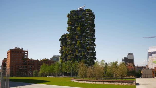 Milan Italië Mei 2018 Stad Zonnige Dag Beroemde Moderne Blok — Stockvideo