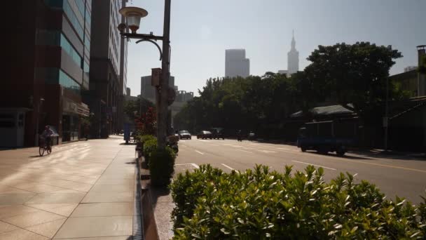 Taipei Taiwan Januar 2018 Sonniger Tag Taipei Stadtverkehr Straßenpanorama Circa — Stockvideo