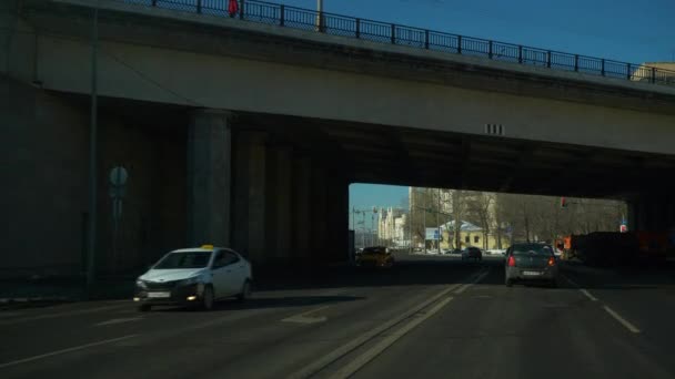 Moskva Dag Tid Trafik Road Antenn Panorama Ryssland — Stockvideo