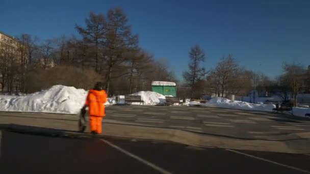 Moskva Dag Tid Trafik Road Antenn Panorama Ryssland — Stockvideo