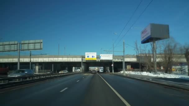 Mosca Giorno Traffico Stradale Panoramica Aerea Russia — Video Stock