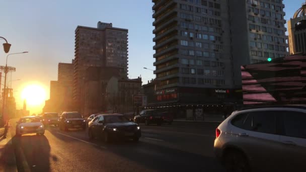 Moscou Jour Circulation Route Panorama Aérien Russie — Video