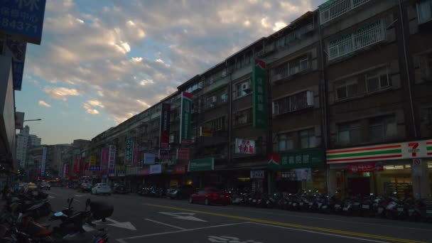 Taipei Taiwan Gennaio 2018 Giornata Sole Taipei Traffico Cittadino Strada — Video Stock