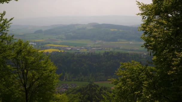 Suíça Dia Ensolarado Zurique Cidade Uetliberg Paisagem Superior Panorama — Vídeo de Stock