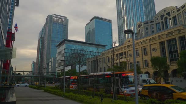 Taipei Taiwan Januar 2018 Sonniger Tag Taipei Stadtverkehr Straßenpanorama Circa — Stockvideo