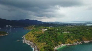 gün zaman phuket Adası kıyı şeridi ünlü cape görünümü 4 k Tayland hava