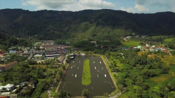 Jour Ensoleillé Phuket Île Célèbre Réveil Parc Aérien Vers Bas — Video