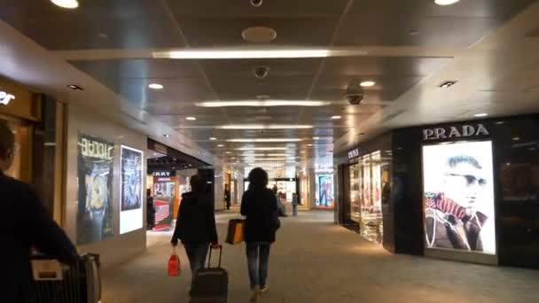 Taipei Taiwan Januari 2018 Luchthaven Belastingvrije Stadhuis Wandelen Panorama Timelapse — Stockvideo