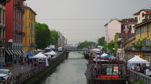Lombardi canal bay street — Stockvideo
