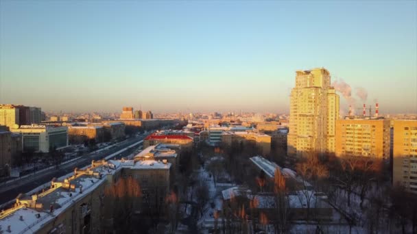 Moskauer Stadtpanorama bei Nacht — Stockvideo