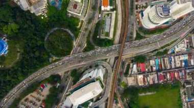 Kuala Lumpur, Malezya - 25 Eylül 2018: kuala lumpur şehir merkezi Rating kavşak hava topdown panorama timelapse 4k 25 Eylül 2018 yaklaşık kuala lumpur, Malezya.
