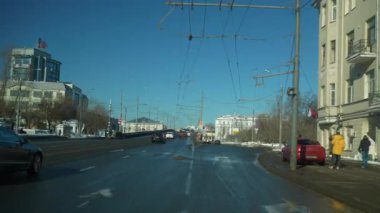 Moskova gün zaman trafik yol hava panorama 4k Rusya