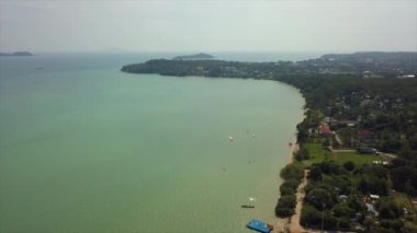 gün zaman phuket Adası kıyı şeridi ünlü cape görünümü 4 k Tayland hava