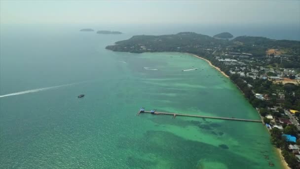 Сонячний День Острів Фукет Містечко Дахи Повітряна Панорама Таїланд — стокове відео