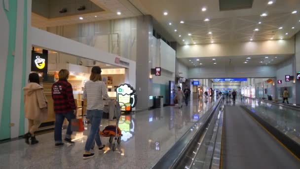 Taipei Taiwan Janeiro 2018 Cidade Aeroporto Duty Free Hall Walking — Vídeo de Stock