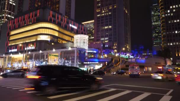 Taipei Taiwan Janeiro 2018 Noite Taipei Cidade Tráfego Rua Junção — Vídeo de Stock