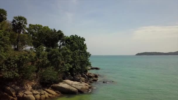 Giorno Phuket Isola Costa Famoso Promontorio Aerea Giù Vista Thailandia — Video Stock