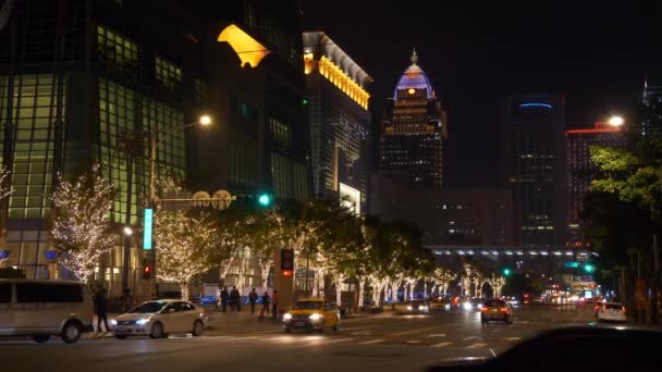 Taipei Taiwan Janvier 2018 Nuit Taipei Ville Circulation Rue Carrefour — Video