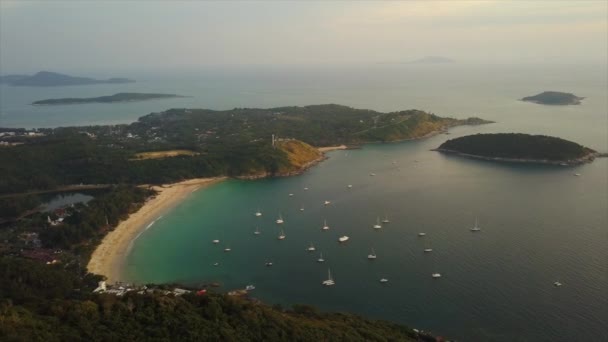 Phuket Thaiföld Január 2018 Sziget Napos Híres Dokk Beach Tengerpart — Stock videók