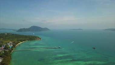 gün zaman phuket Adası kıyı şeridi ünlü cape görünümü 4 k Tayland hava