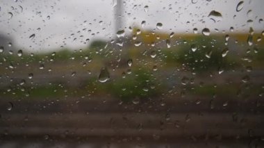 Gün içerisinde yan pencere pov panorama 4 k İtalya Tren