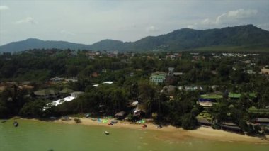 gün zaman phuket Adası kıyı şeridi ünlü cape görünümü 4 k Tayland hava