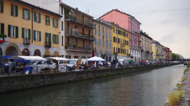 Lombardi kanal bay sokak — Stok video