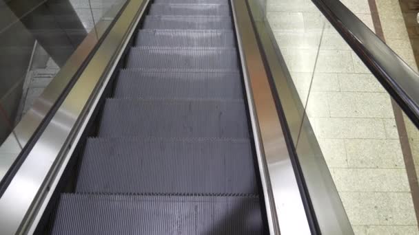 Zurich City Railway Station Underground Square Escalator Slow Motion Panorama — Stock Video