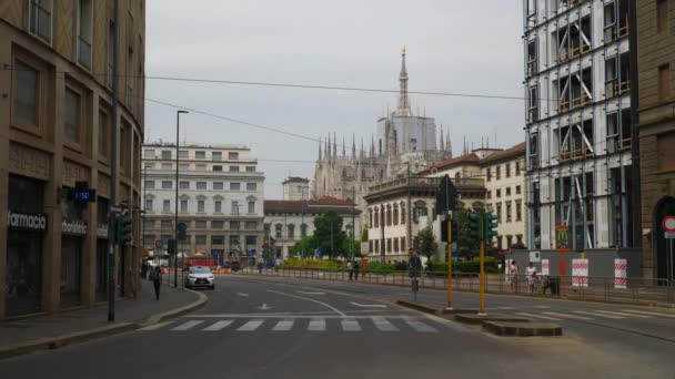 Milán Italia Mayo 2018 Día Milan City Traffic Street Slow — Vídeo de stock