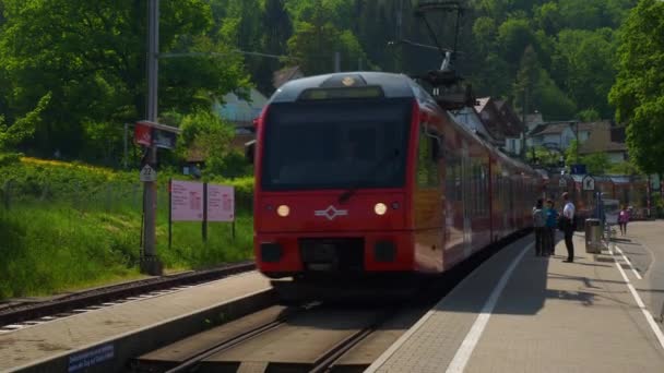Švýcarsko Slunečný Den Zurich City Triemli Vlakového Nádraží Panorama — Stock video
