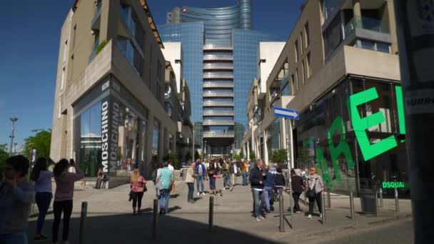 Summer Light Crowded Famous Shopping Gallery Panorama Milan Italy — Stock Video