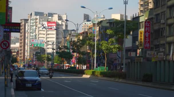 Taipei Taiwan Gennaio 2018 Giornata Sole Taipei Traffico Cittadino Strada — Video Stock