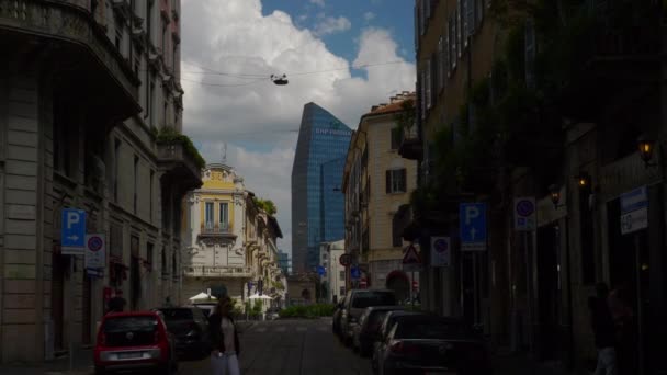 Milan Italië Mei 2018 Dag Tijd Milaan Stad Verkeer Straat — Stockvideo