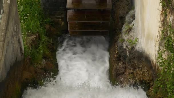 Yaz Günü Ünlü Rheinfall Şelale Eski Değirmeni Yavaş Hareket Panorama — Stok video