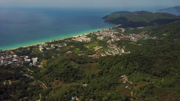 Day Time Phuket Island Coastline Famous Cape Aerial View Ththailand — стоковое видео