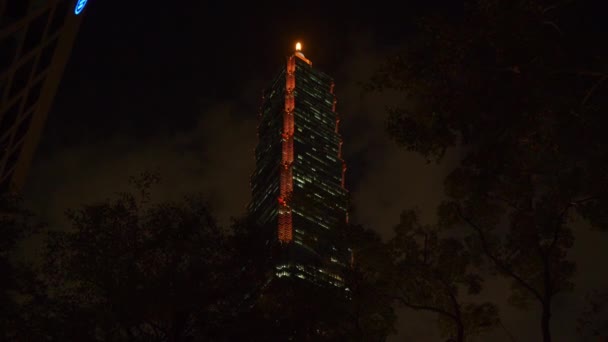 Taipei Taiwan Janvier 2018 Paysage Urbain Taipei Nocturne Célèbre Tour — Video