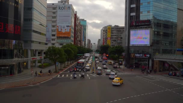 Taipei Taiwan Gennaio 2018 Giornata Sole Taipei Traffico Cittadino Strada — Video Stock