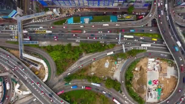 Jour Bay Traffic Road Junction Aérien Timelapse Hong Kong — Video